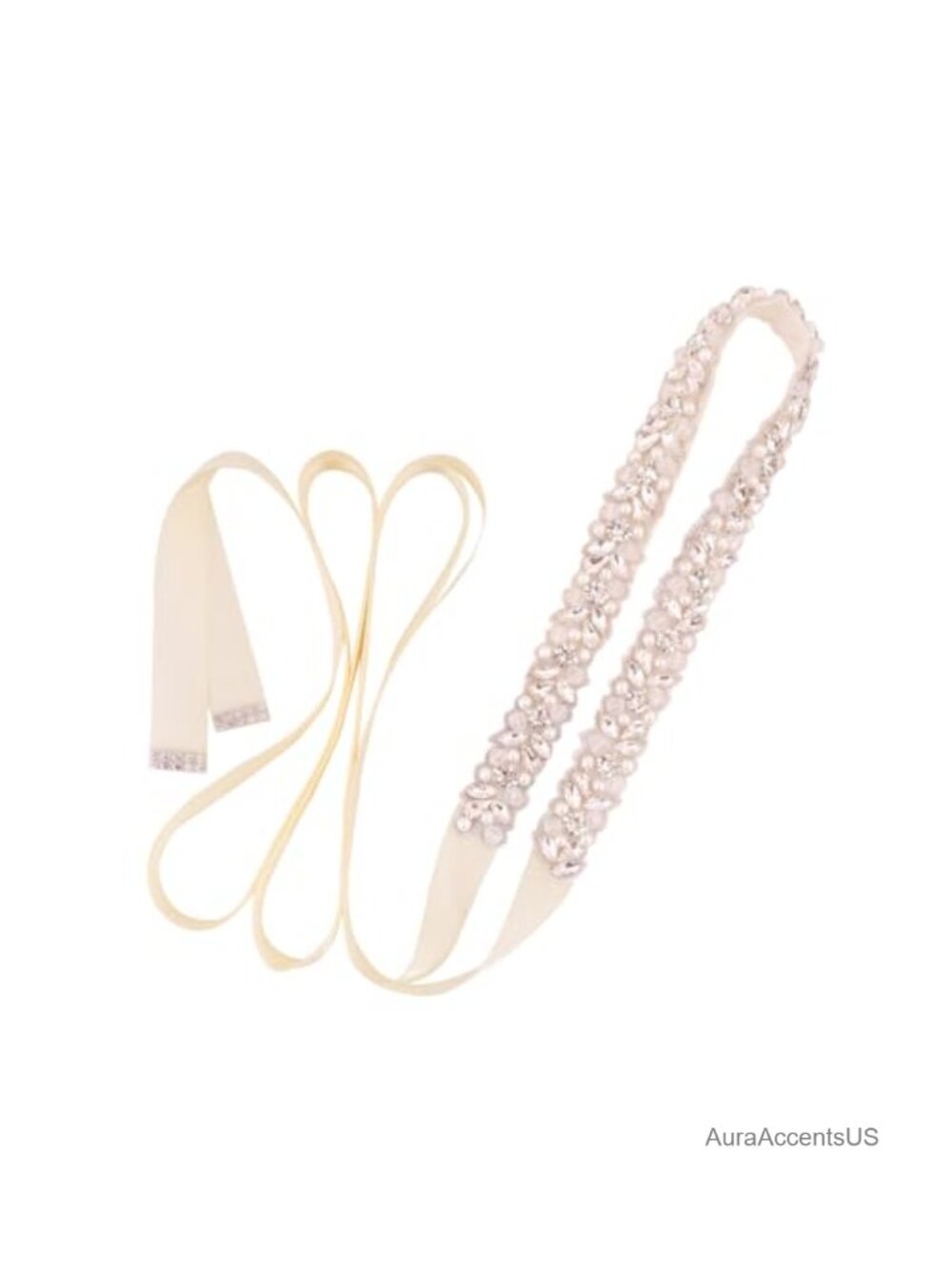 Handmade Rhinestone Pearl Sash Bridal Belt Wedding Ribbon Belt